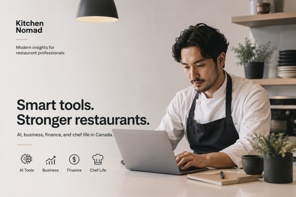 Chef using AI tools for restaurant business planning in Canada