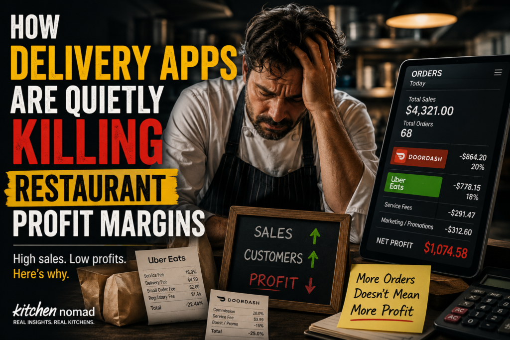 Restaurant owner stressed by delivery app commissions and low profit margins in Canada